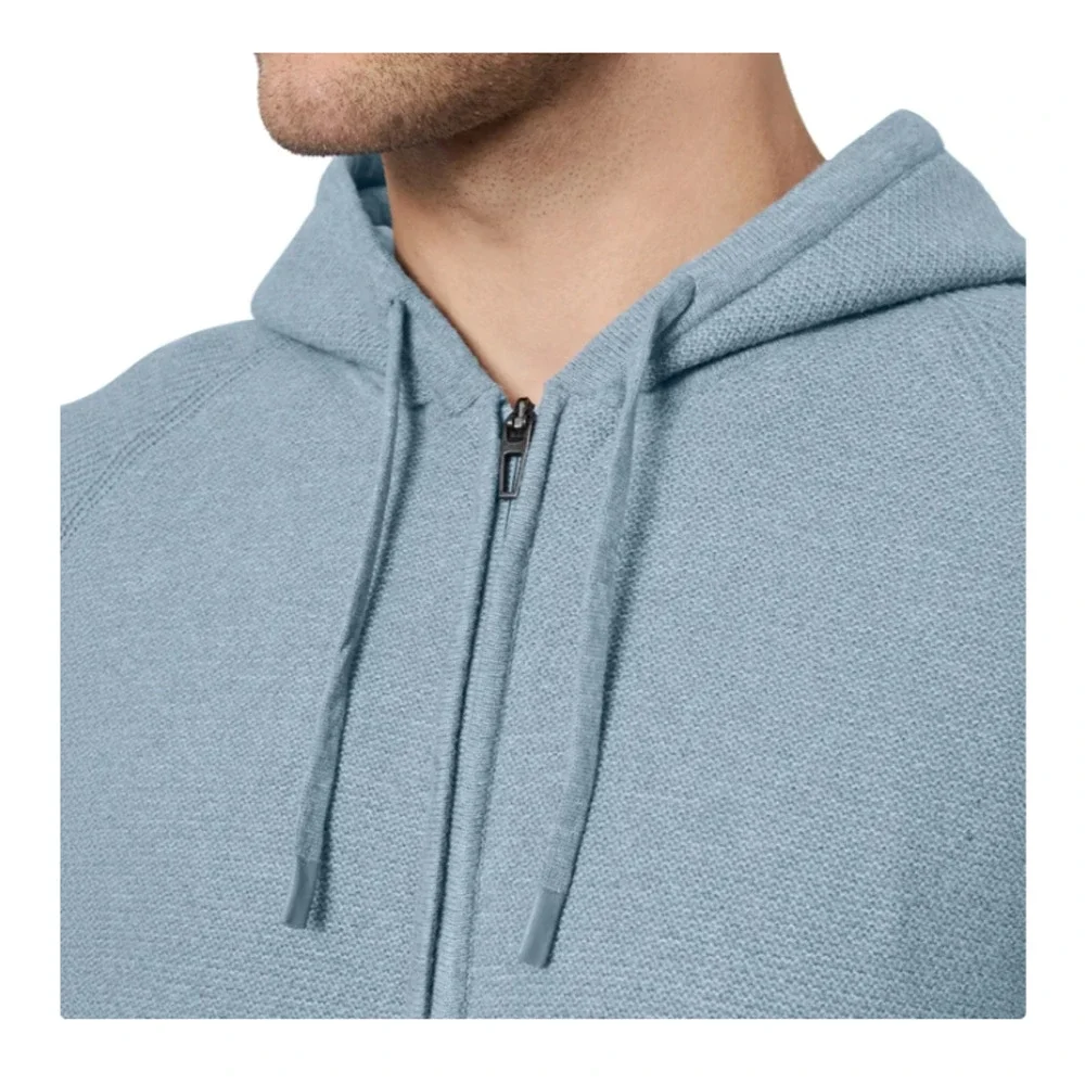 Modern Ambition Men's Full Zip Hooded Sweater Blue XL
